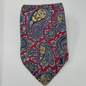 Resilio Red/Blue Paisley 100% Silk Tie Vintage British Guildstream